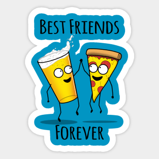 Pizza and Beer BFF Sticker